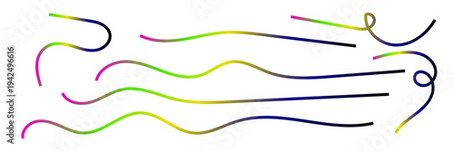 Abstract Rainbow Gradient Curved Lines Collection – Modern Wave Line Elements