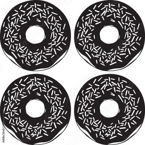Donut silhouette vector