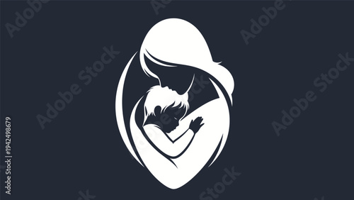Mother Holding Baby in Heart Shape.