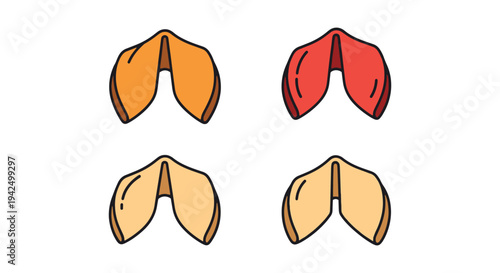 Fortune Cookie Line art vector clean abstract colorful