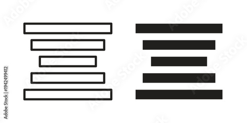 Align center icon in black and white. clipart and line style icons