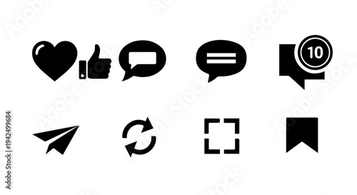 Collection of social media icons on a white background displayed