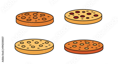 Focaccia Line art vector set creative contemporary abstract color illustration