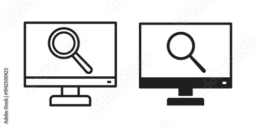 Browsing icon in black and white. clipart and line style icons