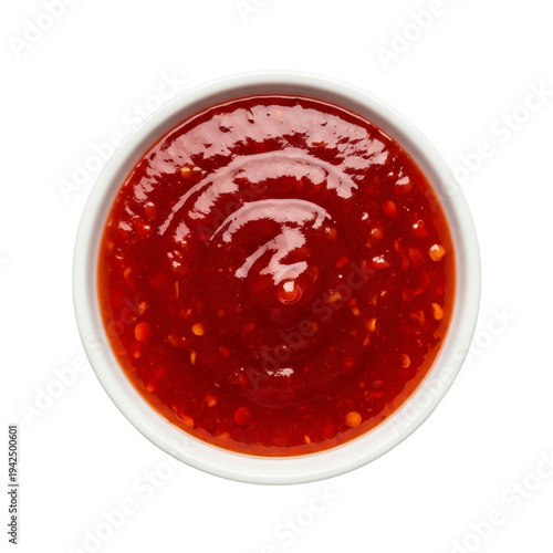 Bowl of red sweet chili sauce