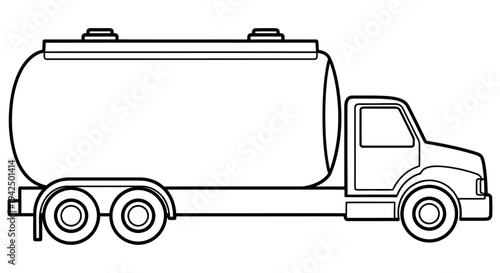 Large tanker truck with a substantial tank for transporting liquids safely on the road