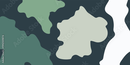 Abstract Camouflage Pattern in Shades of Green and White.