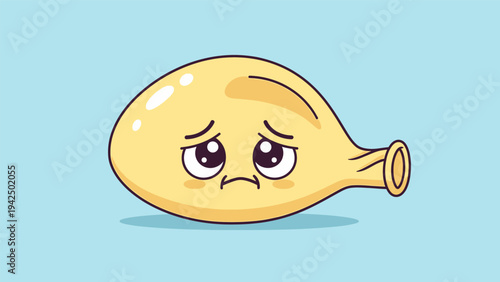 Angry Yellow Cartoon Balloon Character Illustration.