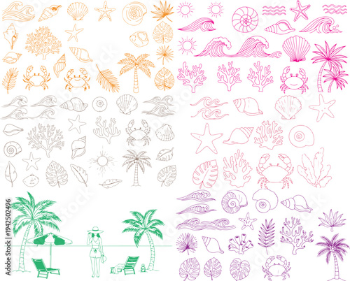 Set of Elegant Vector Floral Elements – Hand Drawn Botanical Flowers and Leaves Collection