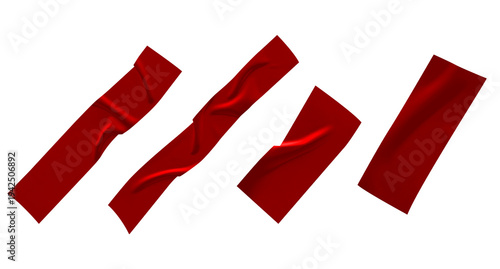 Fotografia Red adhesive tape strips showing realistic plastic glossy reflections