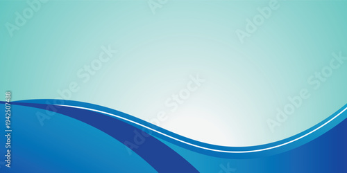 Abstract Blue Teal Curved Corporate Technology Design, eps 10