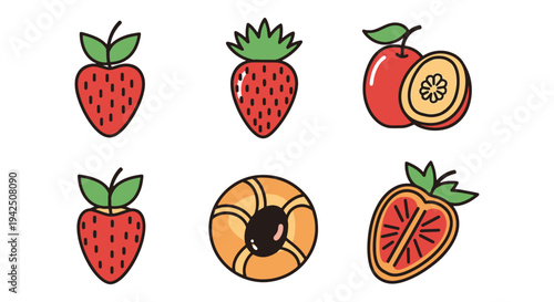 Fruit Danish Line art vector minimal clean abstract illustration