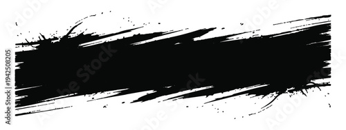 Abstract black brushstroke on a white background dynamic and expressive