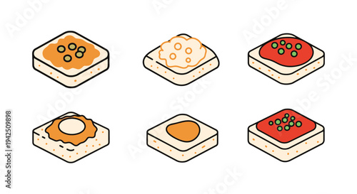 Fried Rice Cake Line art creative modern fluid abstract illustration