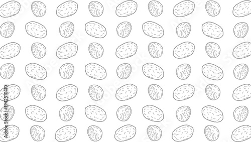 Korokke Seamless Pattern. Japanese Croquette Illustration. Handdrawn Fried Snack. Repeating Streetfood Background. Decorative Food Packaging Design.