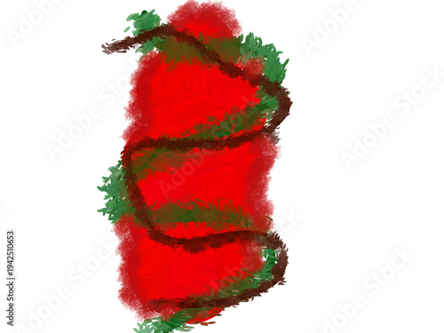 christmas tree, rose, mistletoe