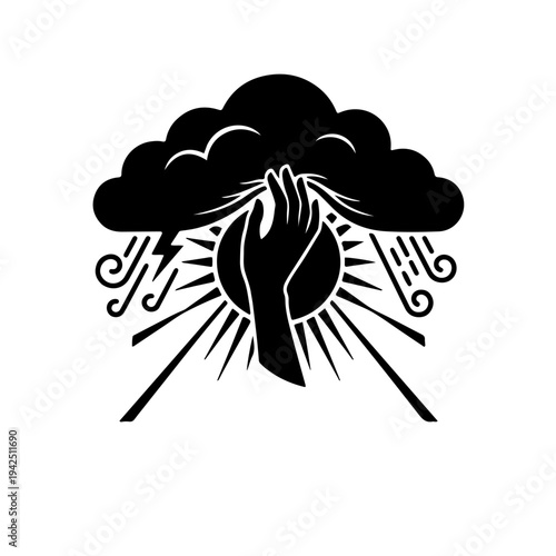 Minimalist icon of a window opening to reveal a clear sky, symbolizing the transition from depression or confusion to mental clarity and hope