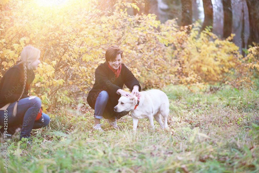 Fototapeta premium Young girl on a walk in the autumn