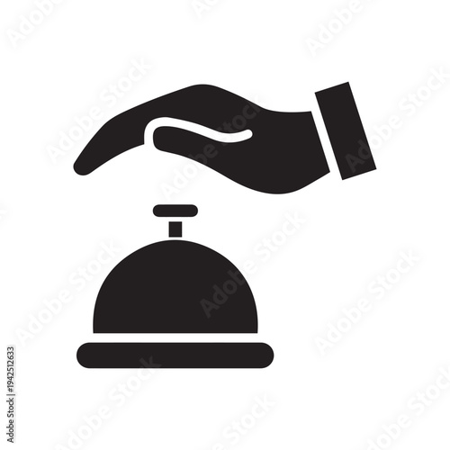 Hotel Bell Icon. Reception bell line icon color editable
