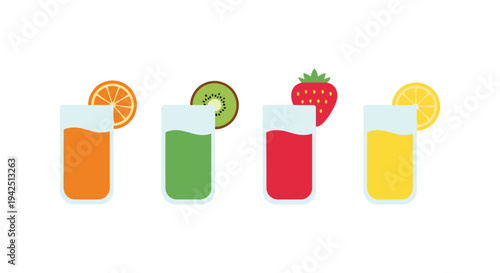Fresh Fruit Juice Line art dynamic creative abstract illustration