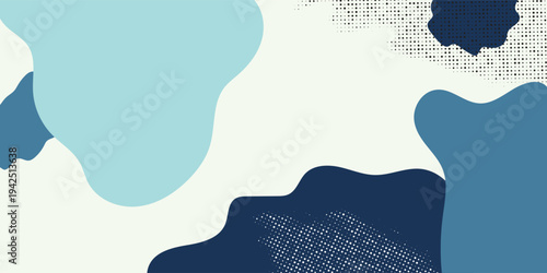 Abstract Organic Shapes in Cool Blue Tones with Textured Accents.