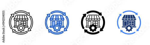 Store Operations  Icon with Style Variations