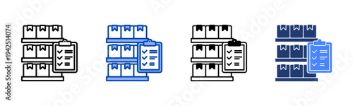 Retail Inventory  Icon with Style Variations