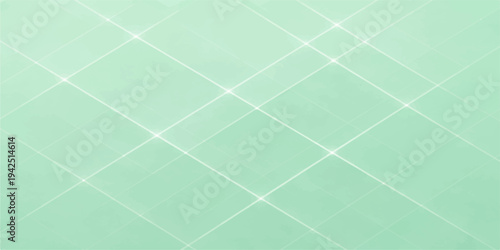 Seamless geometric pattern with green stripes and blue grid lines on a ceramic tile surface for a modern bathroom wallpaper illustration