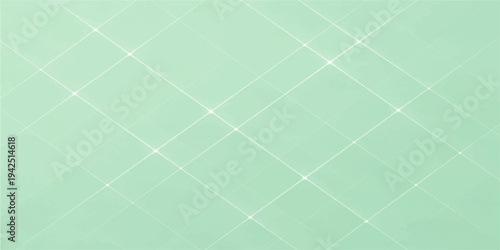 Seamless green geometric pattern with a vintage vector texture design on a light grunge paper backdrop for elegant fabric wallpaper decoration