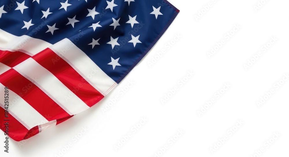 Obraz premium Flag day celebration with american flag on white background