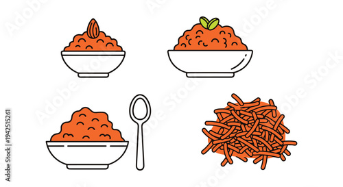Gajar Halwa Line art vector clean abstract artistic