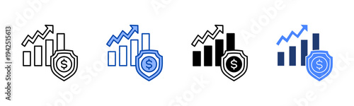 Financial Stability  Icon with Style Variations