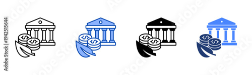 Sustainable Finance  Icon with Style Variations