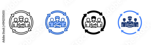 Inclusive Economy  Icon with Style Variations