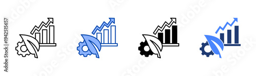 Resource Efficiency  Icon with Style Variations