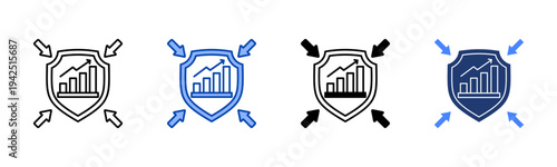 Economic Resilience  Icon with Style Variations