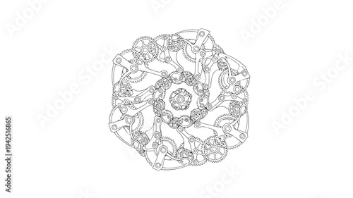 A detailed black and white illustration of a floral mandala, perfect for adult coloring books, promoting relaxation and creativity with its intricate patterns and soothing design.