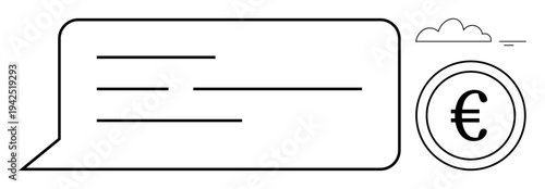Payment concept. Euro symbol highlights financial transactions and seamless payment solutions. Payment integration in cloud-based, digital platforms for productivity, fintech, and commerce