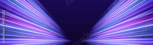 Intense pink-blue speed trail with glowing highlights, dynamic motion and smooth streaks vector
