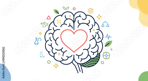 Illustration representing the essential connection between emotional well being and cognitive function for holistic mental health awareness