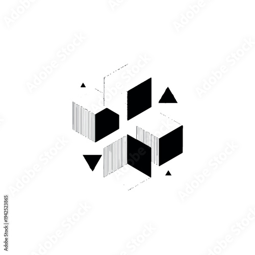 Modern geometric shapes in black and white for creative design projects