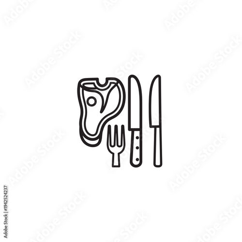Steak Line Art Fresh Meat