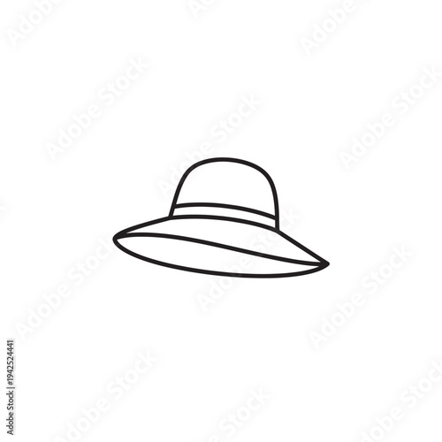 Sun Hat line art outdoor casual look