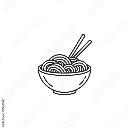 Udon line art savory delicious dish