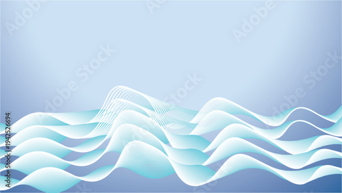 Abstract dynamic wave line design with smooth flowing curves and modern minimal style. Creative wave pattern background perfect for technology themes, wallpapers, presentations, posters, banners, and 