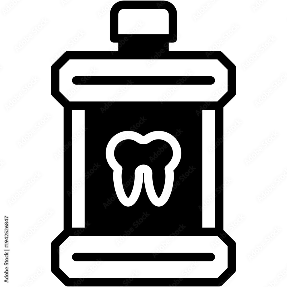 Obraz premium Mouthwash Bottle Vector Icon for Dental Hygiene Care