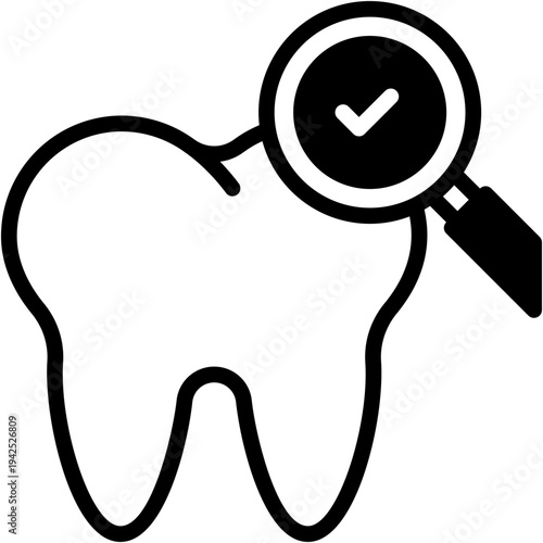 Dental Checkup Tooth Vector Icon for Dentist Care