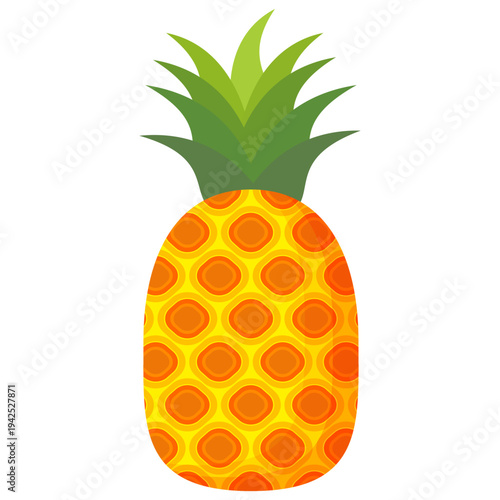 Fresh pineapple fruit illustration, summer pineapple fruit theme. Summer design for holiday promotion and printed on clothing.	

