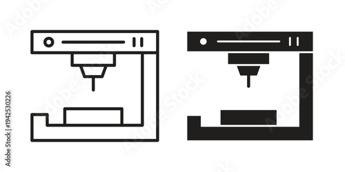 3D printer icon set, logo vector eps10