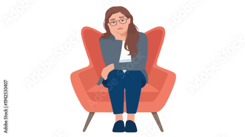business woman sitting on chair